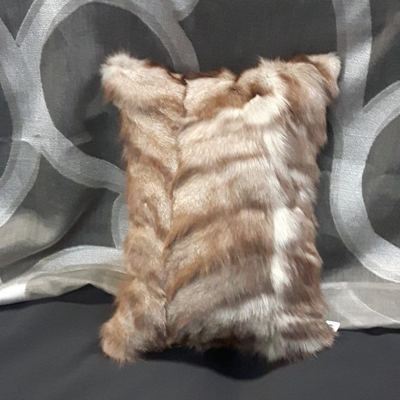 Handmade Genuine Vintage Real Mink Accent Pillow - Picture 1 of 5